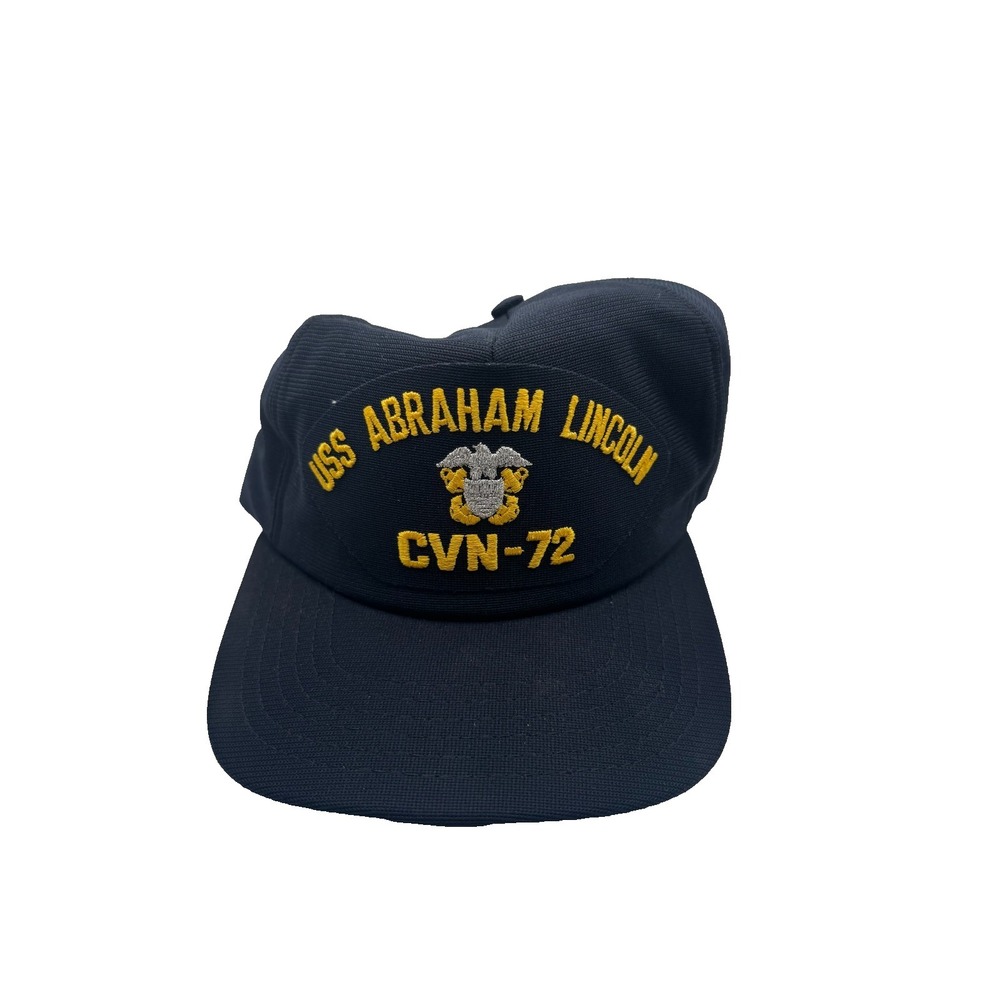 Vintage‎ CAP-10 Uss Abraham Lincoln CVN 72 Cap Mens OS Navy Blue Strapback Hat